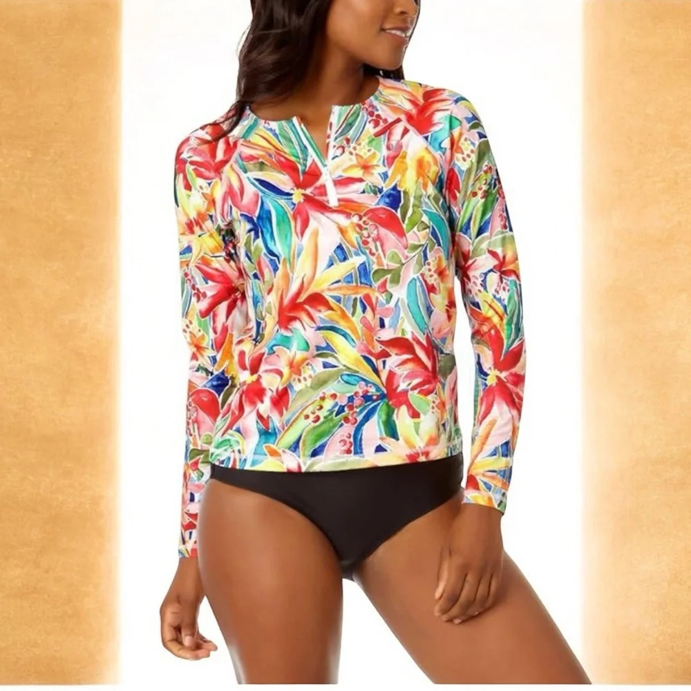 Hurley Multicolor Floral Rash Guard - Picture 1 of 4
